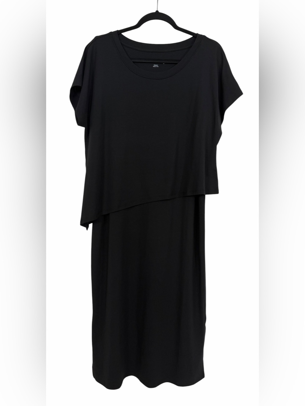 NWT Soft Surroundings Mykonos Dress Black Layered Draped Comfortable Size Medium